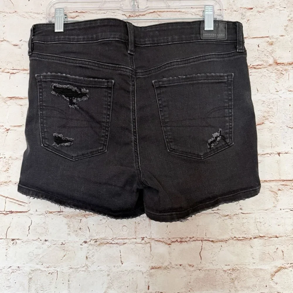 American Eagle midi distressed Jean shorts